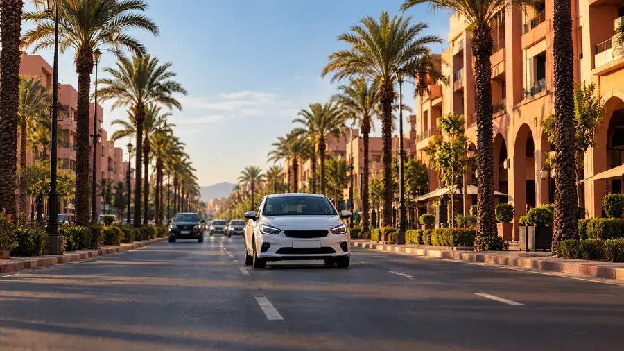 Car rental Gueliz Marrakech, a Choumacars car delivered on Avenue Mohammed V