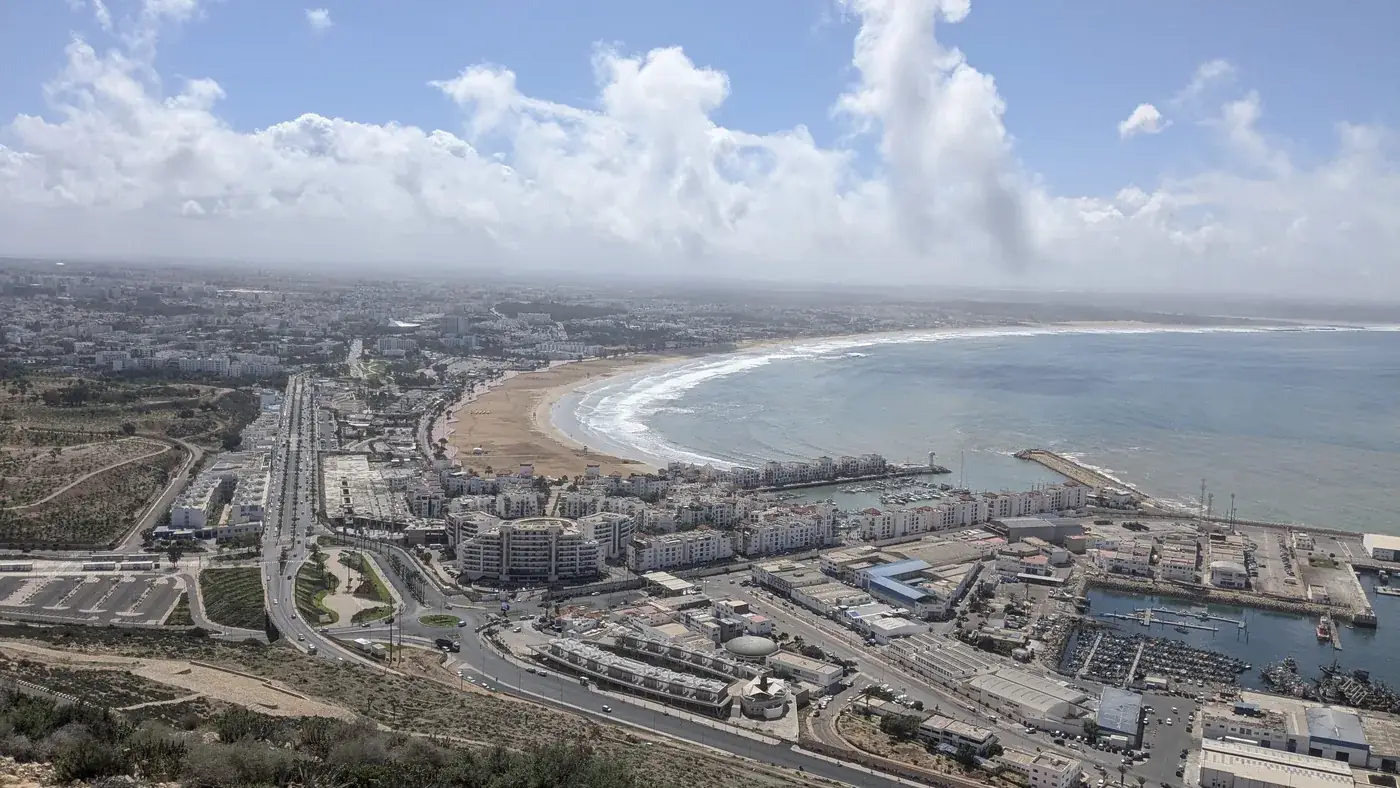 Agadir bay and beach seen from the Agadir Oufella kasbah