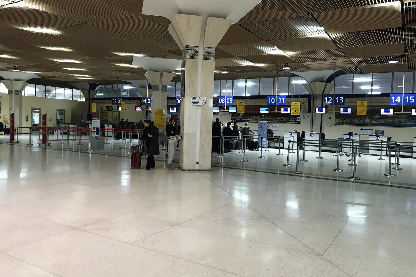 Aéroport Agadir : hall des départs du terminal Al Massira