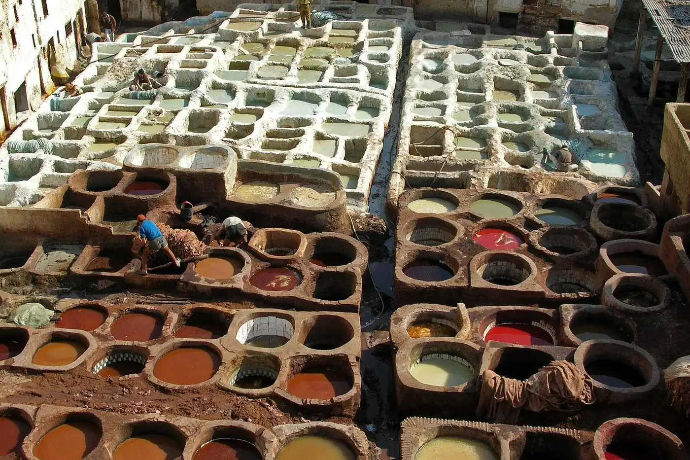 Fes: tannery vats in the medina