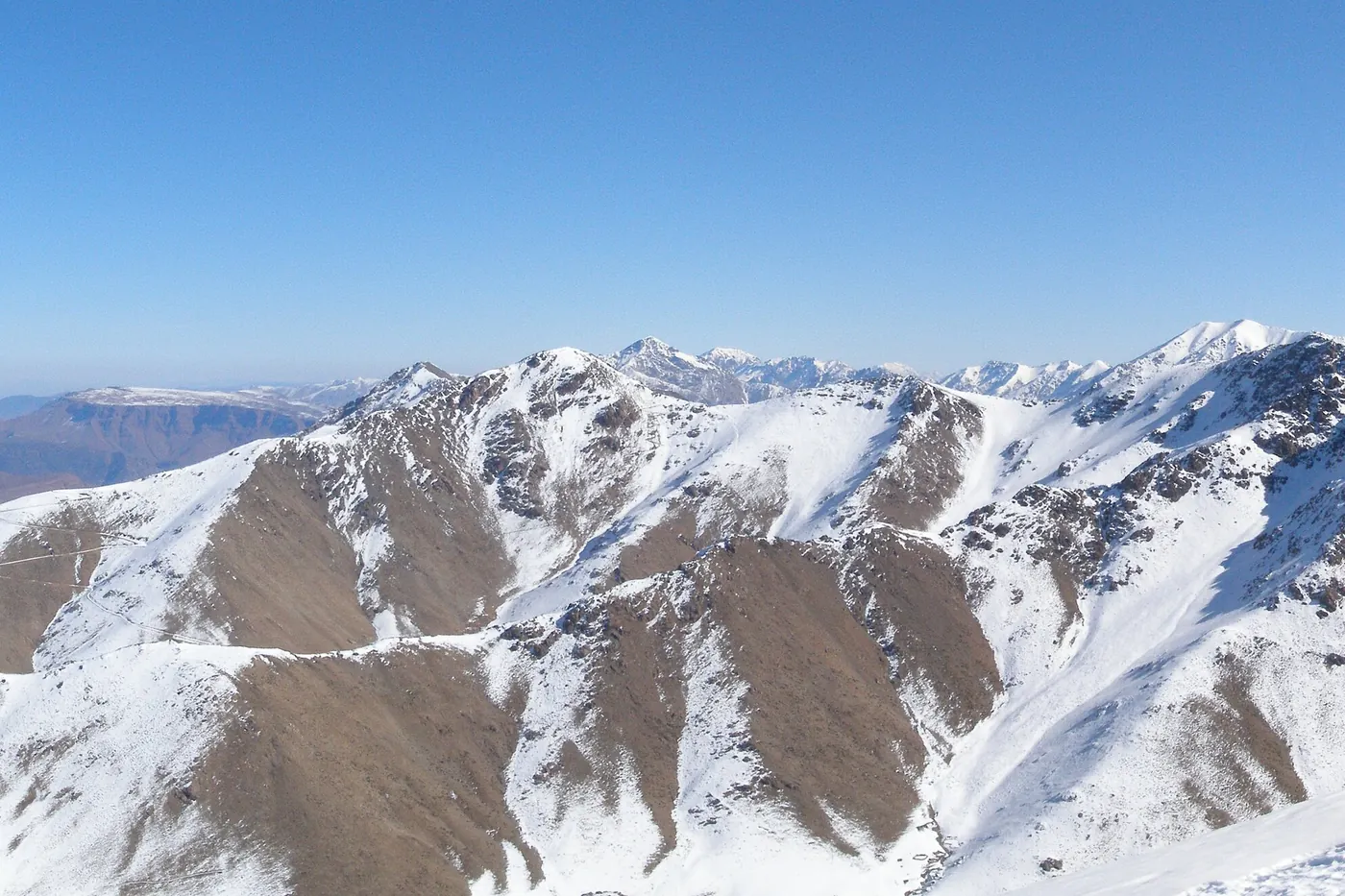 Oukaïmeden : le Jbel Oukaïmeden enneigé