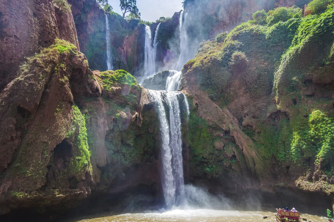 Cascades d'Ouzoud au printemps, vues du bassin