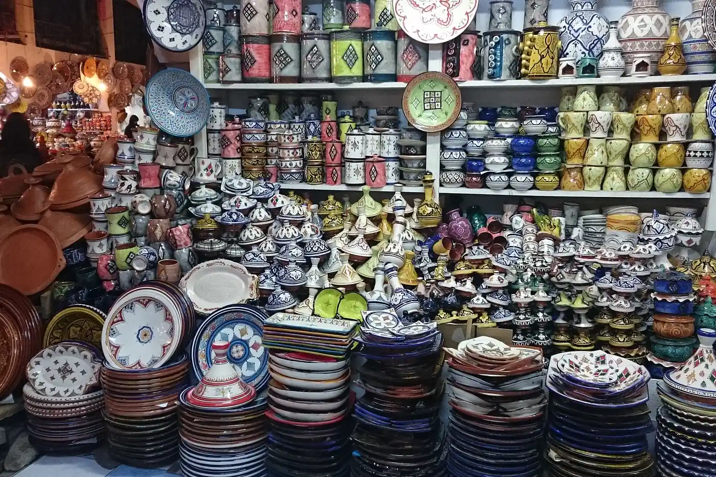Safi Morocco: ceramics and pottery shop in Safi